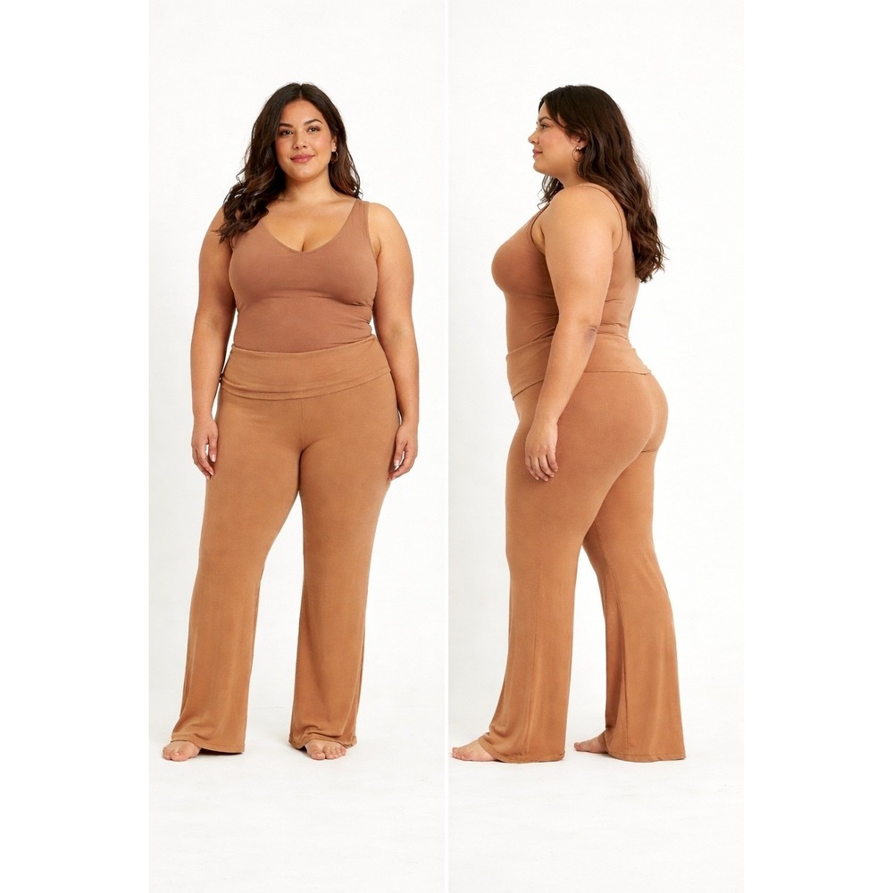SKIMS Soft Lounge Foldover Pants Camel 4X